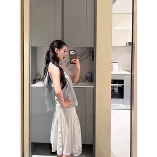📍Pre แค่เขียว📍10090# เสื้อแขนกุด กระดุมหลัง ผ้าพริ้วสวย งานมีซับในอย่างดีค่ะ (ซับในผ้าชีฟอง) TAG WG.WE🇰🇷🇰🇷