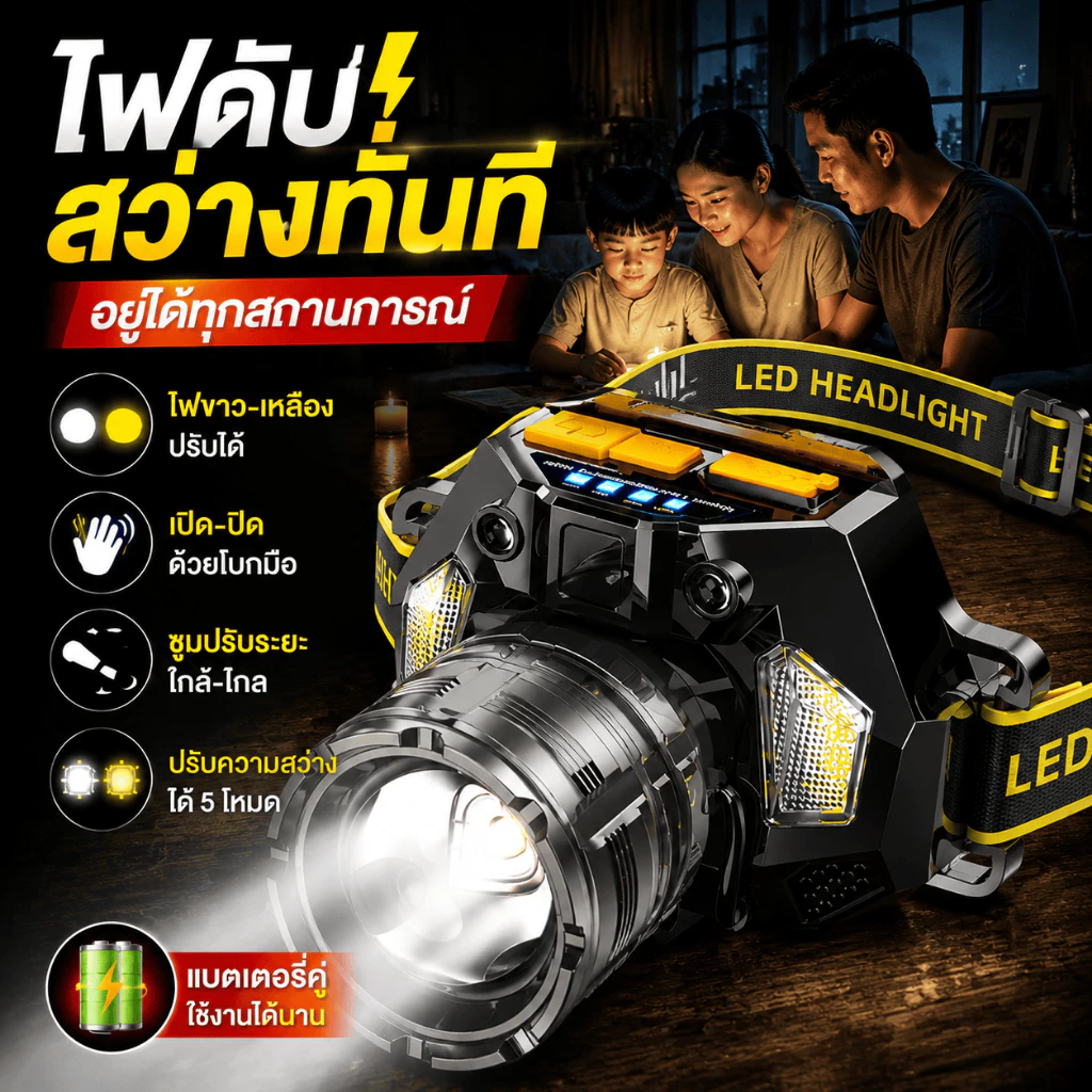 แหล่งแสง2สีไฟฉายคาดหัวแท้ledไฟคาดหัวแรงสูง สว่างมาก ปรับมุมและซูมได้ ไฟสายคาดหัว กันน้ำ ไฟส่องกบ ไฟส่องสัตว์ ไฟฉานคาดหัว