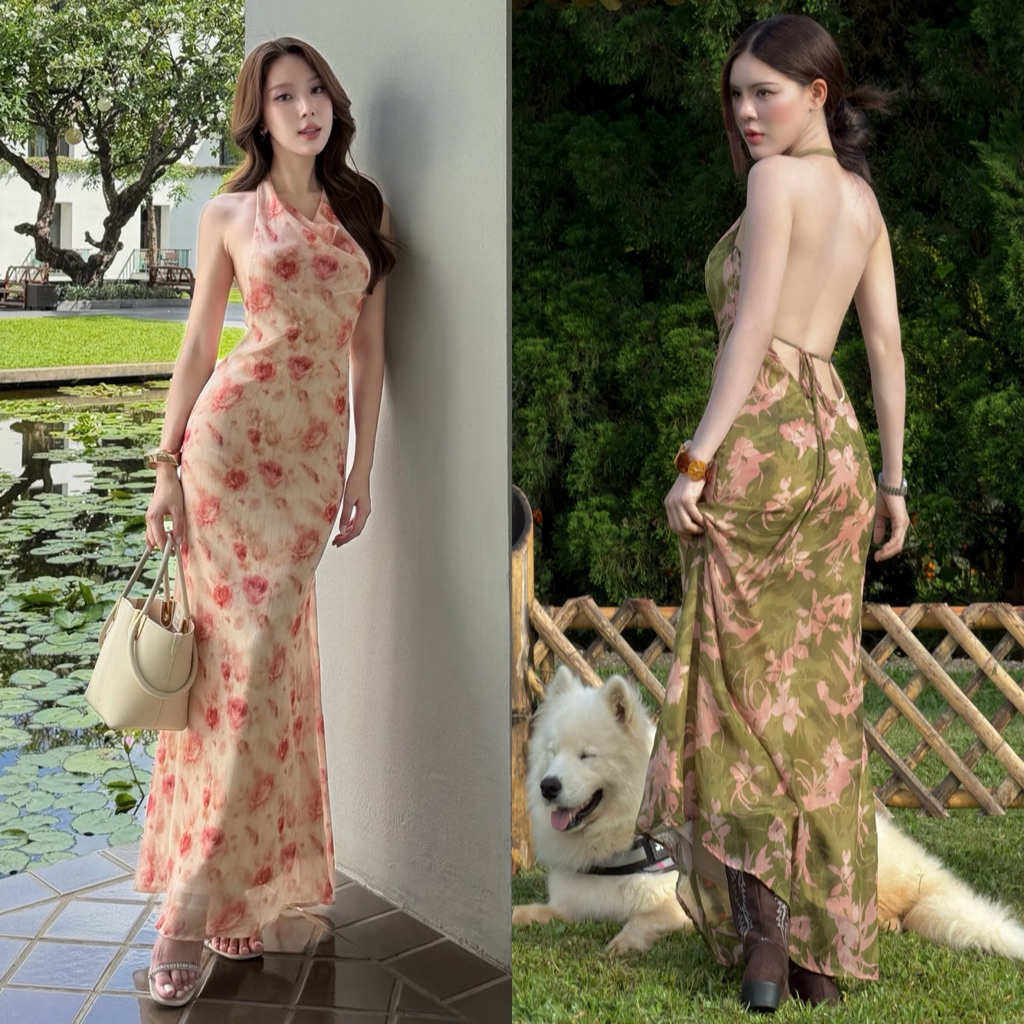 Dressfriends.bybf| July Halter backless Maxi Dress เดรสคล้องคอ เดรสยาว เปิดหลัง