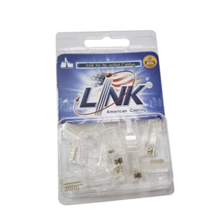 หัวต่อสายรุ่นใหม่ Link US-1002 / US-1002AA (รุ่นใหม่) CAT6 (ถุง 10 ชิ้น)RJ45 New Plug Transparent Clear- รับประกัน 30 ปี
