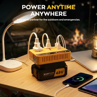 Makita เครื่องแปลงไฟ 300W ไร้สาย Power Inverter ⚡ 21V To 220V สําหรับ Home Application Inverter 3USB แปลงไฟ หม้อแปลงไฟ