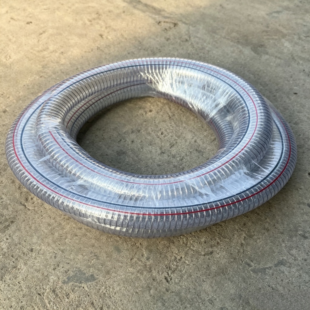 REAIM ท่อดูดน้ำ สายดูดน้ำ 2 นิ้ว PVC ลวดเหล็กในตัว สายยางแบบหนา ระบบชลประทาน ยาว 5/10/15ม