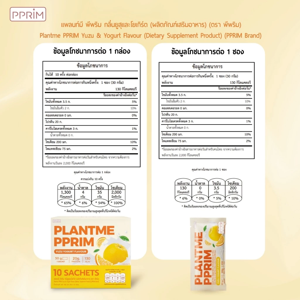 โปรตีนพืชขนาดทดลอง : แบรนด์พีพริม (PLANT ME PPRIM)(ถั่วลันเตา, เมล็ดฟักทอง, Isolated Soy Protein) อร่อย กินง่าย ไม่สากคอ thumbnail 6