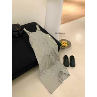 📍พร้อมส่ง📍3755💌เอี้ยมกางเกงขายาวลายริ้ว เนื้อผ้าดี งานสวย TAG:WG.WE 🇰🇷