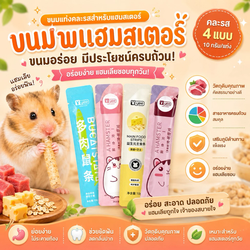 🍪 ขนมเลียแฮมสเตอร์ ขนมสำหรับแฮมสเตอร์ 🐹💕 วันที่บนซอง คือวันผลิตค่ะ อยู่ได้ 24 เดือนนับจากวันผลิต