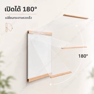 ป้ายอะคริลิคติดผนัง กรอบป้ายติดผนัง ขอบสีไม้สน ดูดติดด้วยแม่เหล็ก แนวตั้ง/แนวนอน ขนาด A3 A4 A5