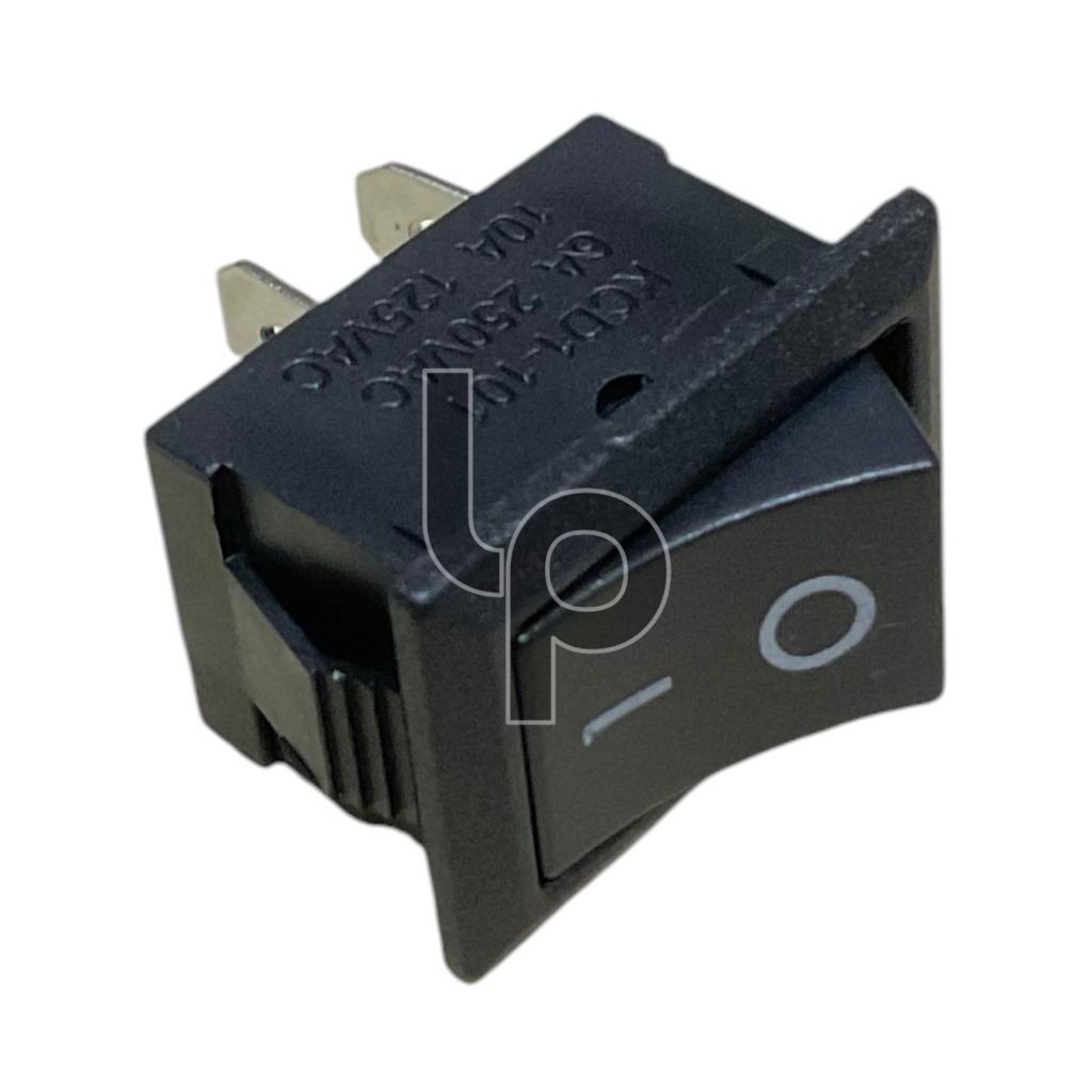 สวิตซ์เปิด-ปิด KCD-1 220V 2ขา เหลี่ยม สีดำ แพ๊ค 2 ชิ้น