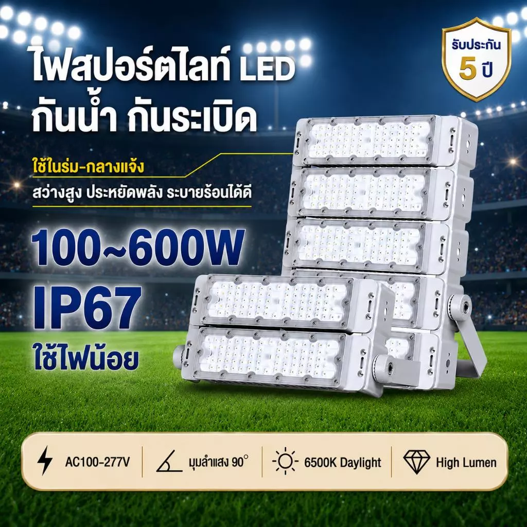 【จัดส่งที่รวดเร็ว】ไฟสปอตไลท์ LED กันน้ำ 600W SPORT LIGHT โคมไฟ ไฟถนน โคมไฟภูมิทัศน์ หลอดไฟ ไฟถนน สนามกีฬา Aotron