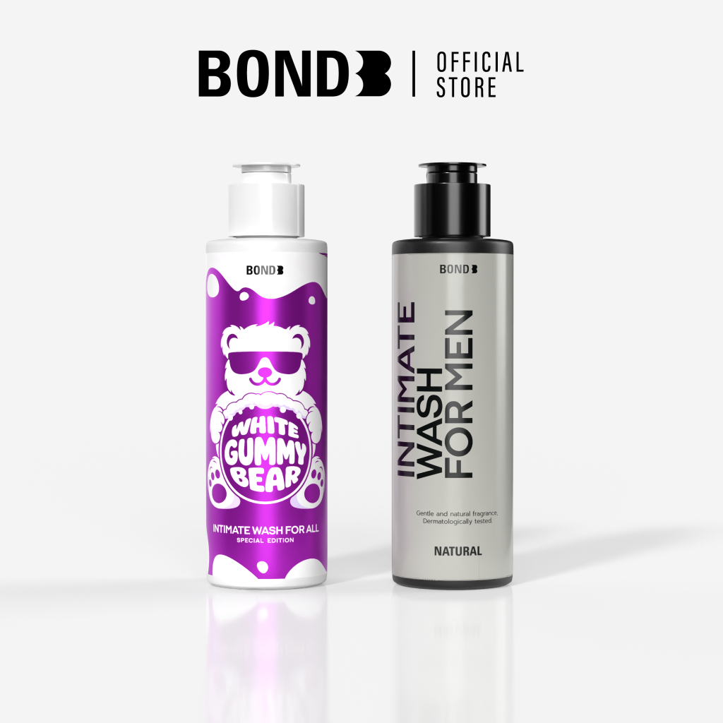 [Gummy Set] BOND Intimate Wash White Gummy Bear 130 ml + BOND Men's Intimate Wash Natural 130 ml. (สูตรอ่อนโยน)