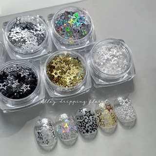 ผงกรินเตอร์ รูปดาวมีรู มีหลากหหลายสีให้เลือก สินค้าพร้อมส่งในไทย