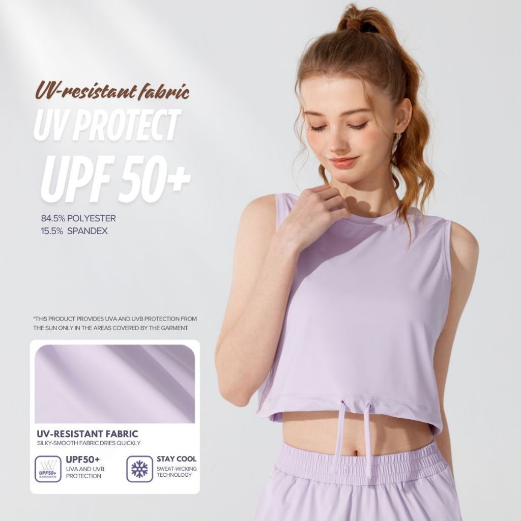 เสื้อกล้ามออกกำลังกายกันแดด UPF50+ ทรงหลวม เนื้อผ้าเย็น รูปที่ 3