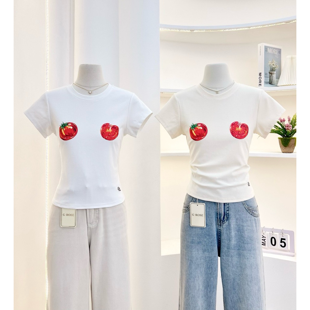 G-rose เสื้อยืดแต่งขอบระบาย