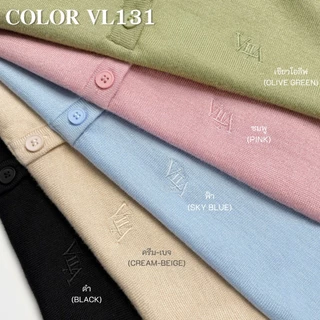 VILA | Classic Cooling Knit Polo VL131 เสื้อโปโลไหมพรมผ้าเย็น