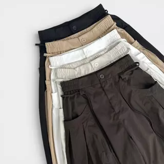 Atipashop - Tapen Balloon Pants กางเกงขายาว ทรงขากว้าง ดีไซน์กระเป๋า Utility พร้อมดีเทลปลายขา