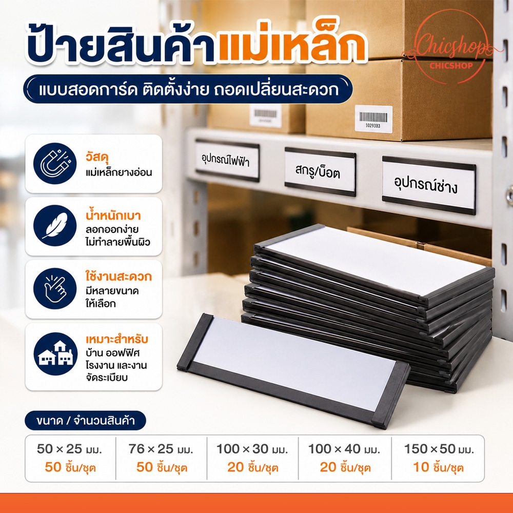 ที่ใส่ป้ายสินค้าแม่เหล็ก ทรง c แบบสอดการ์ด ติดตั้งง่าย ถอดเปลี่ยนสะดวก สำหรับคลังสินค้า