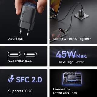 Ganve PD 25W 45W 65W ชุดชาร์จเร็ว (สายชาร์จเร็ว+หัวชาร์จ) type c to type c Super Fast Charger