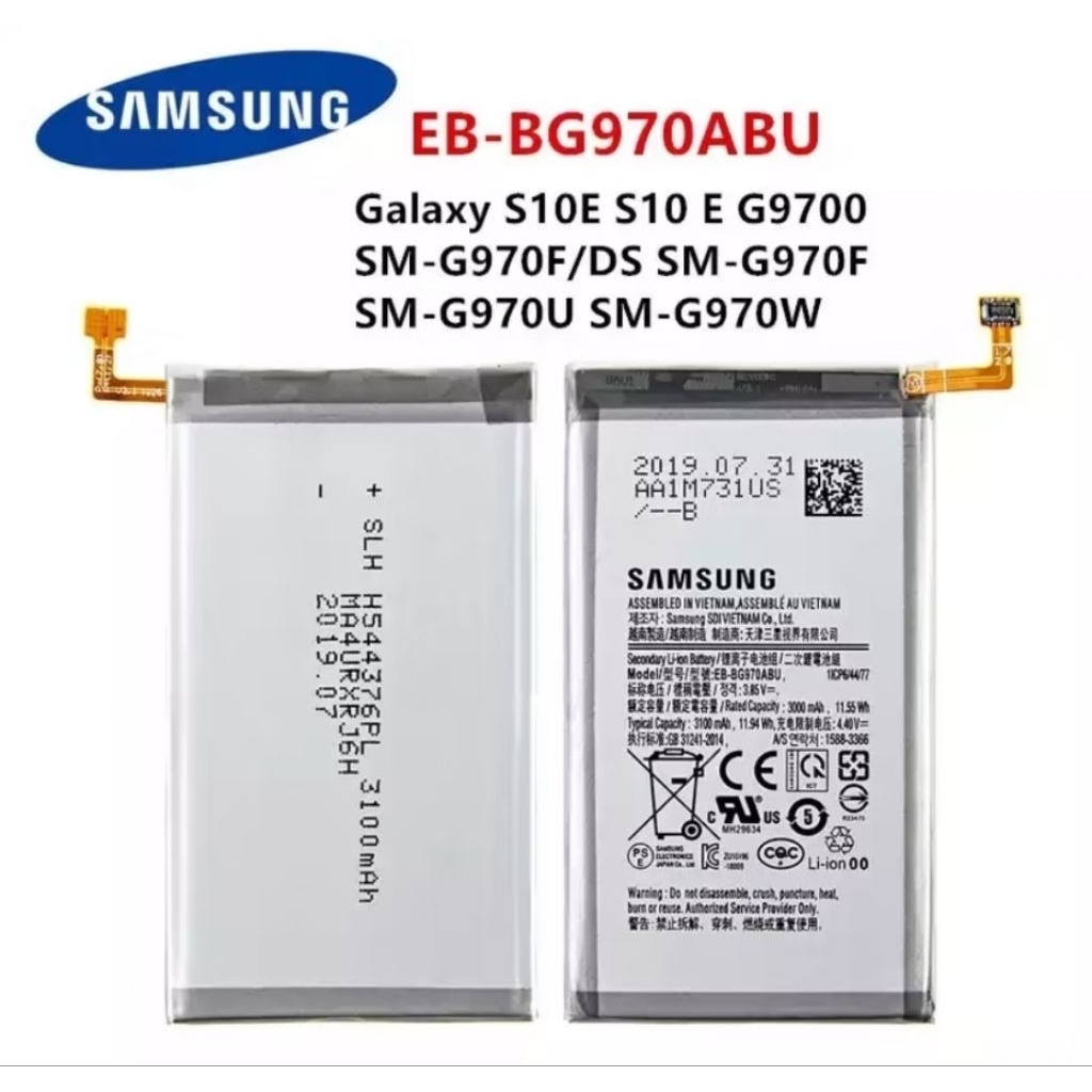 แบตเตอรี่แท้ สำหรับ Samsung Galaxy S10E S10 E G9700 SM-G970F/DS SM-G970F SM-G970U SM-G970W EB-BG970A