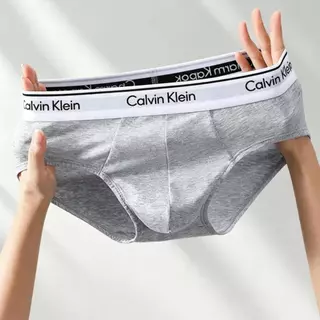 CALVIN KLEIN UNDERWEAR กางเกงในผู้ชาย Stretch Cotton ผ้าฝ้ายยืด กางเกงบ๊อกเซอร์ผู้ชาย Briefs กางเกงในทรงสามเหลี่ยม แพ็ค3