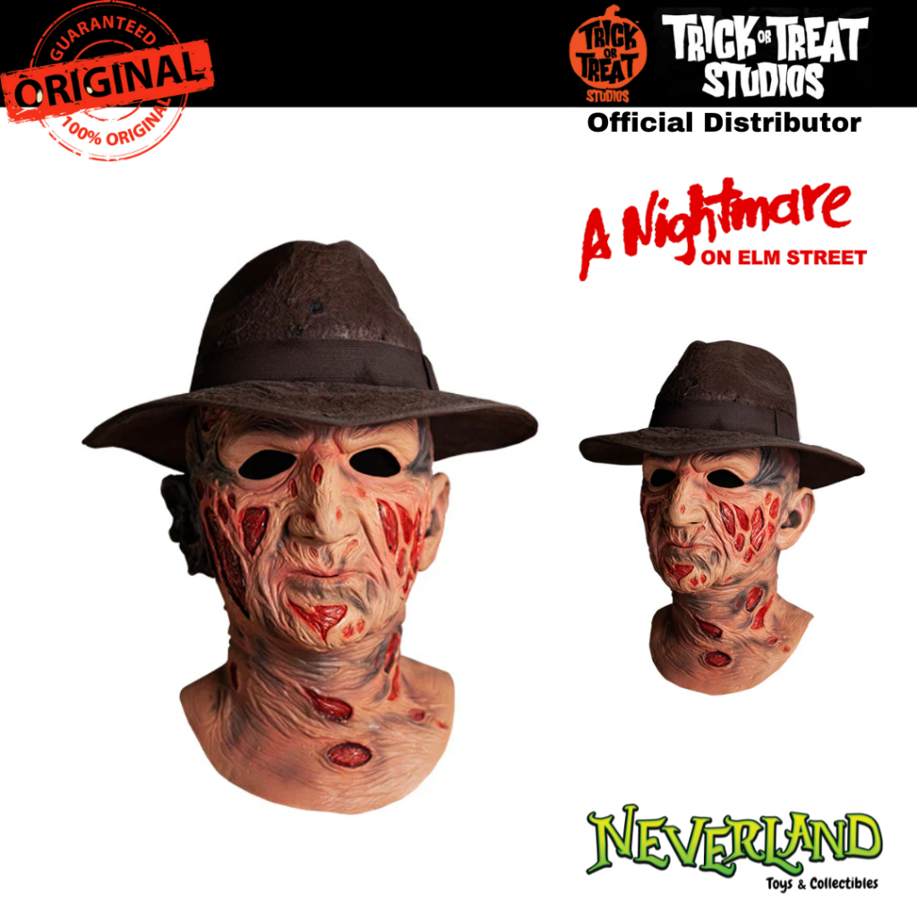 A Nightmare on Elm Street Deluxe Freddy Krueger Mask with Fedora Hat by Trick or Treat Studios