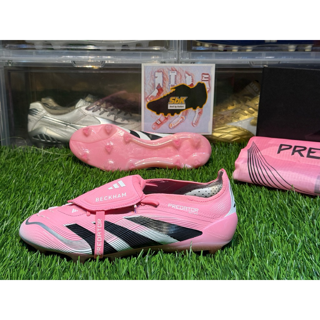 รองเท้าฟุตบอล Adidas Predator Elite David Beckham FT FG สีชมพู(JI1094) รุ่นท็อป ของแท้ มือ 1