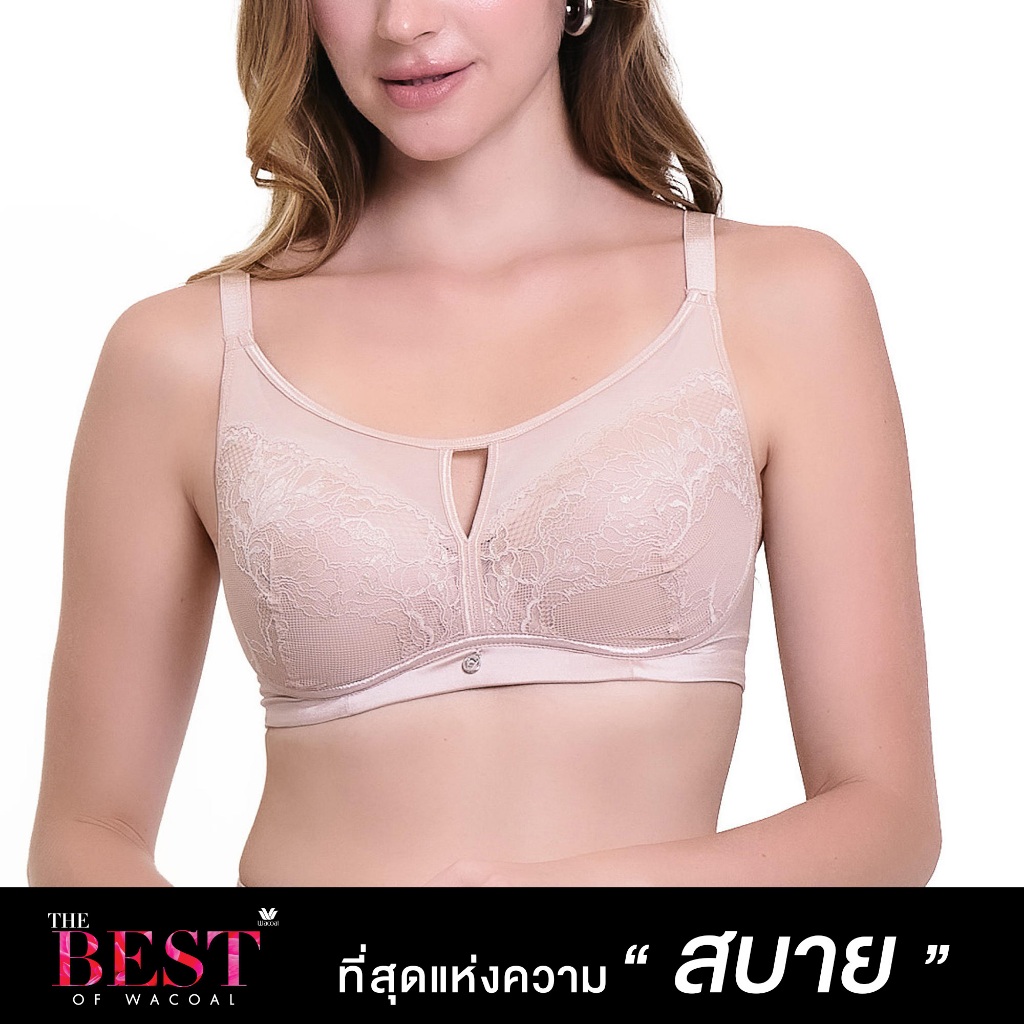 Wacoal Curve Diva บราไร้โครงเก็บกระชับ สาวคัพใหญ่ รุ่น WB7551 สีเบจ (BE)