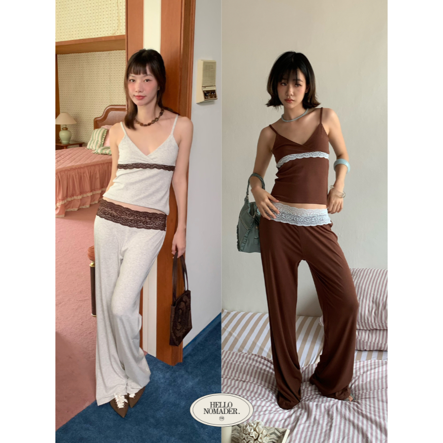 NOMADE& พร้อมส่ง Casa Sunkissed set {เซ็ทสายเดี่ยว+กางเกงขายาว}