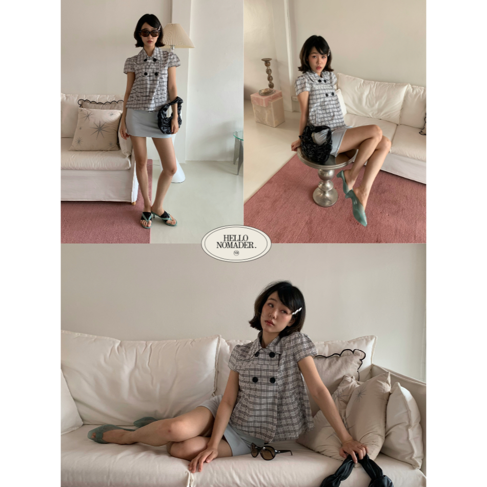 NOMADE.& พร้อมส่ง My mom era blouse {เสื้อคอบัวสี่กระดุม}