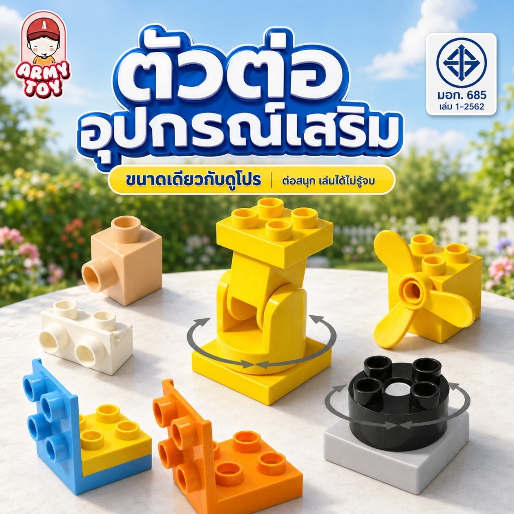 FEELO ตัวต่อเสริม แบบต่างๆ ขายแยกชิ้น เล่นร่วมกับขนาด duplo (ราคาต่อ 1 ชุด)
