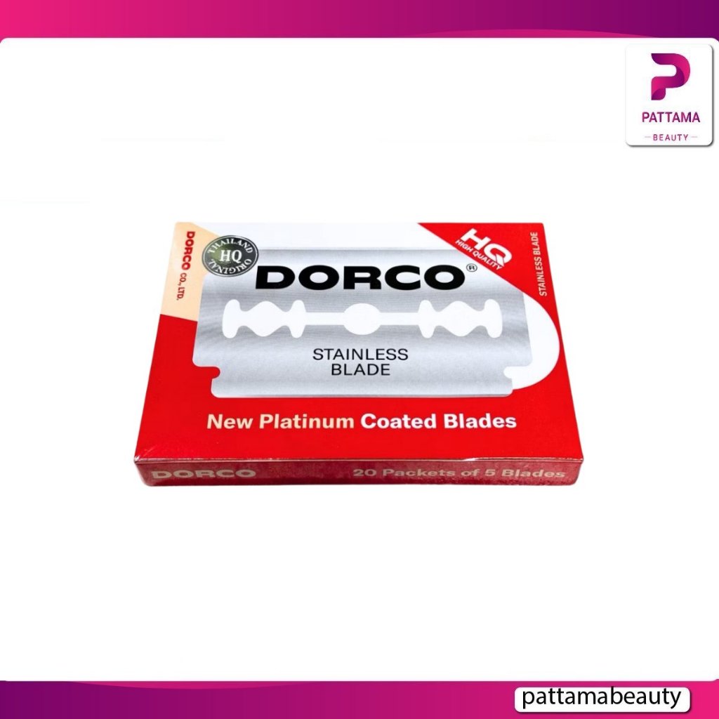 Dorco Stainless Blade ดอร์โก้ ใบมีดโกน 2 คม 1 กล่อง (100 ใบ) DORCO ของแท้ 100%