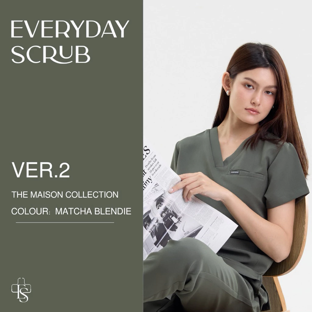 everydayscrub.bkk | ชุดสครับแพทย์(Ver.2) สี Matcha Blendie (เสื้อพร้อมกางเกง)