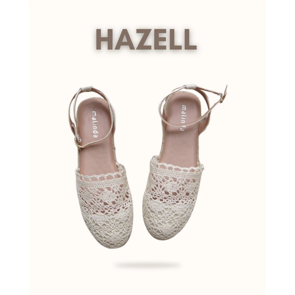 HAZELL ฮาเซล รองเท้าผ้ารัดส้น พื้นปอ2ชั้น หนา 1นิ้ว