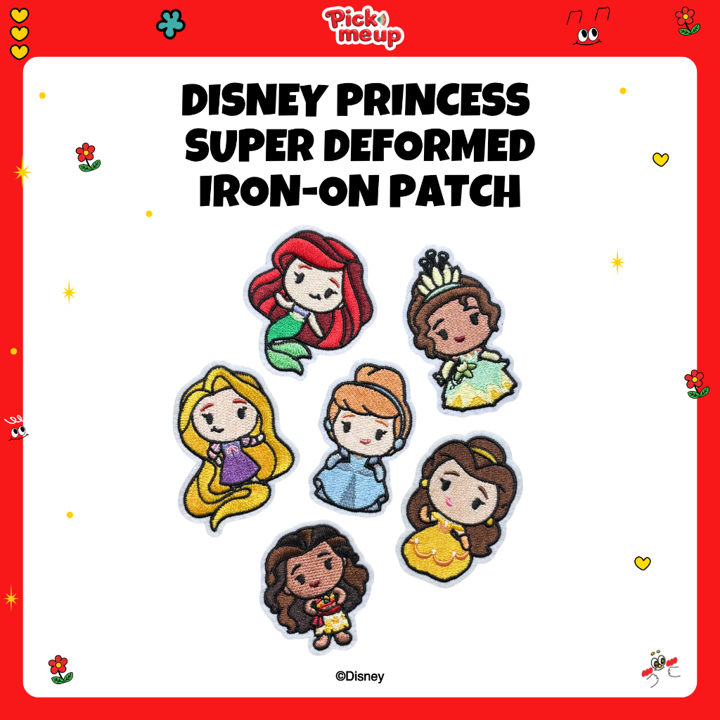 PickMeUp DISNEY PRINCESS SUPER DEFORMED Iron-On Patch ลิขสิทธิ์ Disney