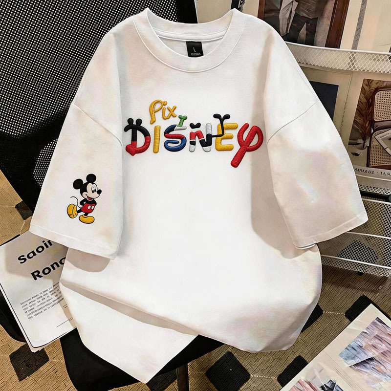 เสื้อยืด oversize เสื้อเท่ๆ เกาหลี "Disney Mickey" เสื้อแฟชั่นใ เกาหลีสไตล์ พิมพ์ลาย ผ้านิ่มใส่สบาย COD 7.07
