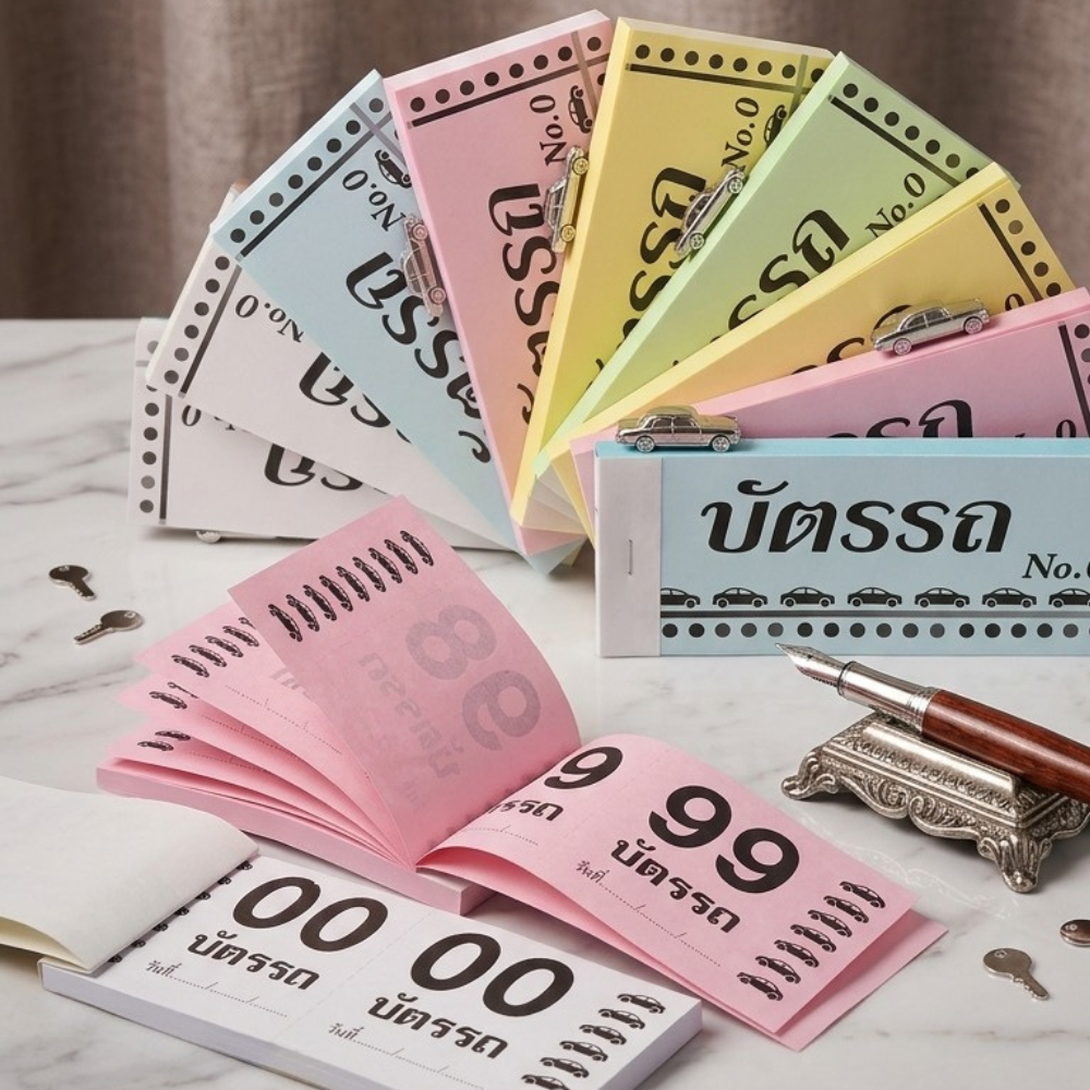 บัตรรถ No.0 ขนาด45128mm 50 แกรม 100แผ่น คละสี (จำนวน รูปที่ 3