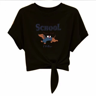 เสื้อครอปน่ารักสไตล์เกาหลี oversize เสื้อผ้าสาวอวบอ้วนไซส์ใหญ่ เสื้อยืดแบบหลวมสวยๆผู้หญิงแฟชั่นแฟชั่นมาใหม่ ผ่าด้านหลัง