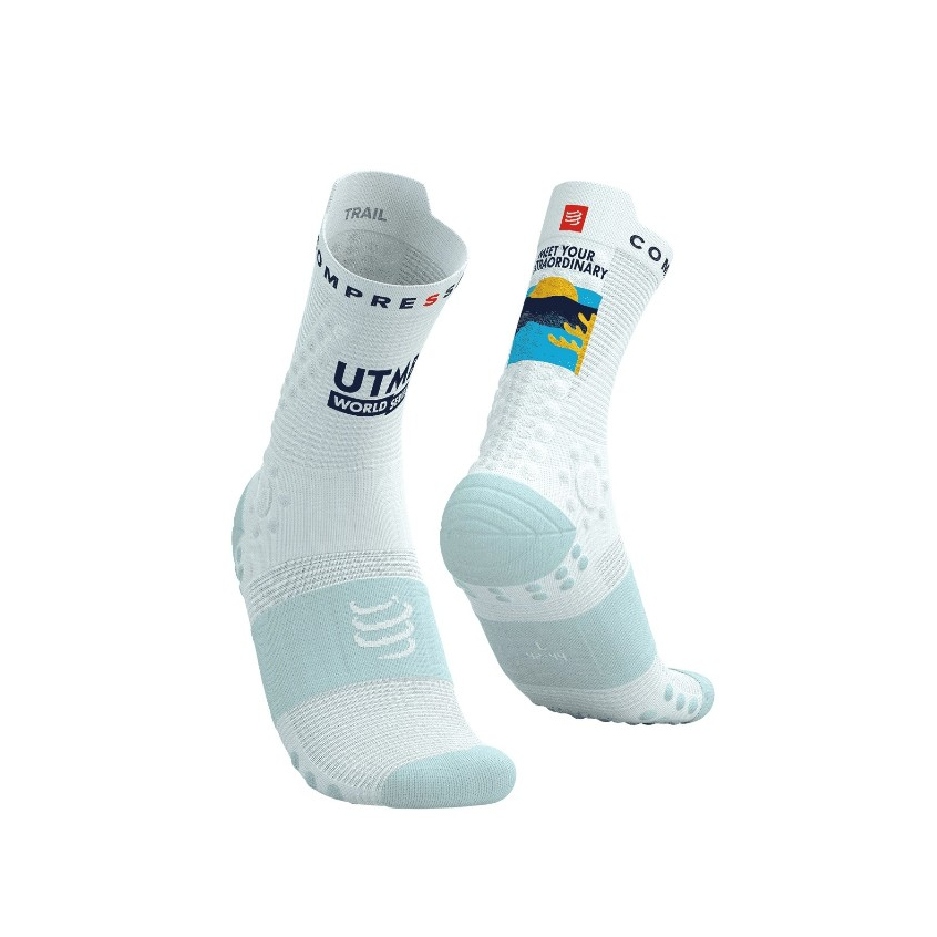 Compressport Pro Racing Socks V4.0 Trail 360 Print - UTMB 2025 ถุงเท้าวิ่งเทรล UTMB Edition