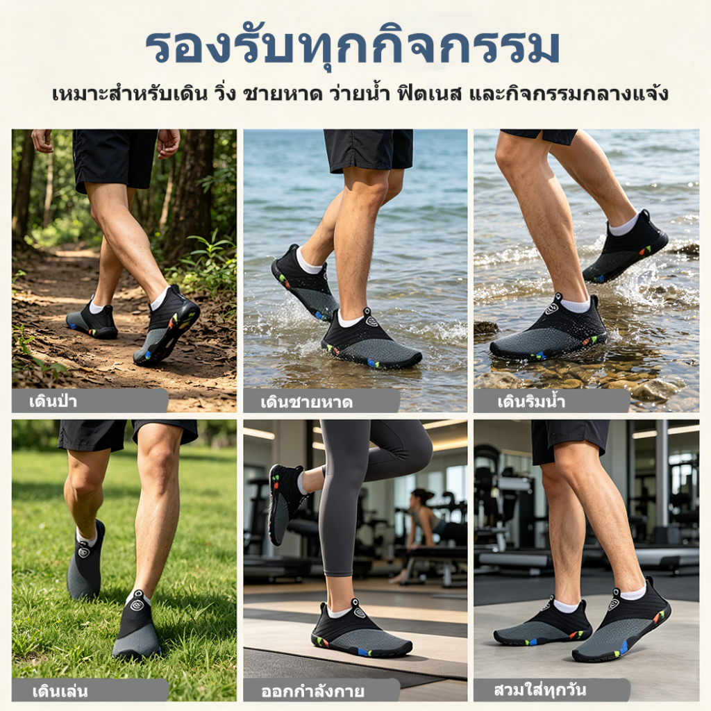 COOLLOOG รองเท้าชายหาดและรองเท้ากีฬาทางน้ำสามารถสวมใส่ได้ท รูปที่ 5