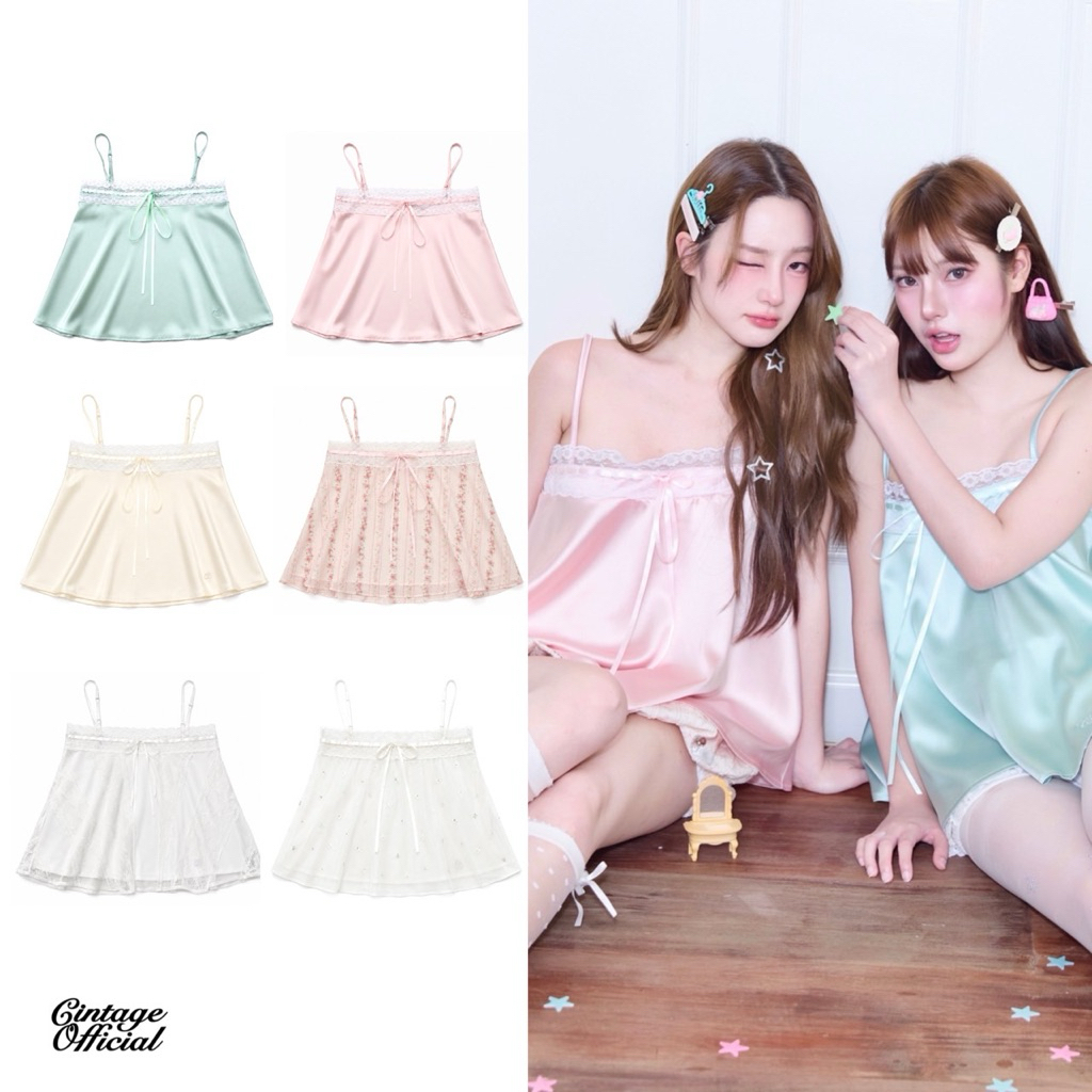 Cintage♡ CT2202 สายเดี่ยวเกาะอกyumi17 💖