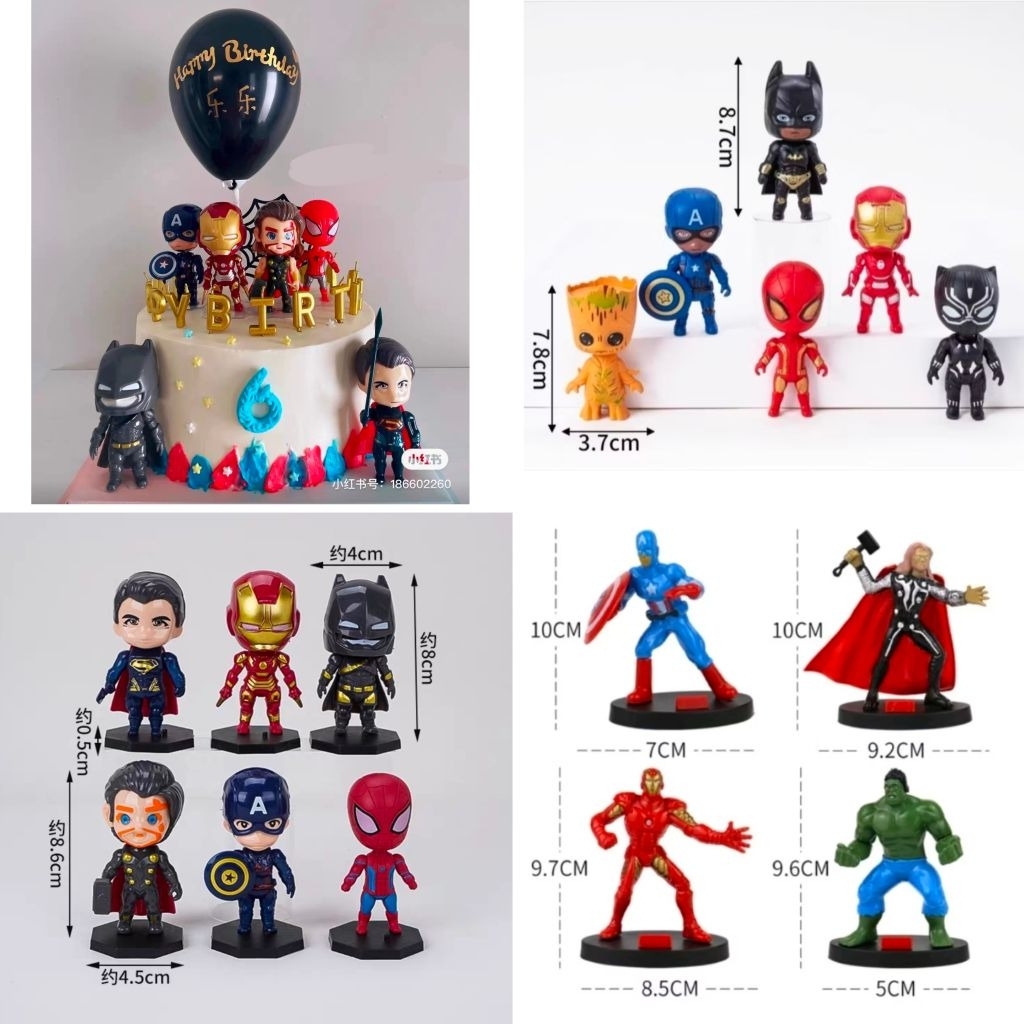 โมเดลฮีโร่ตกแต่งเค้ก (จัดส่งยอด50บาทค่ะ)