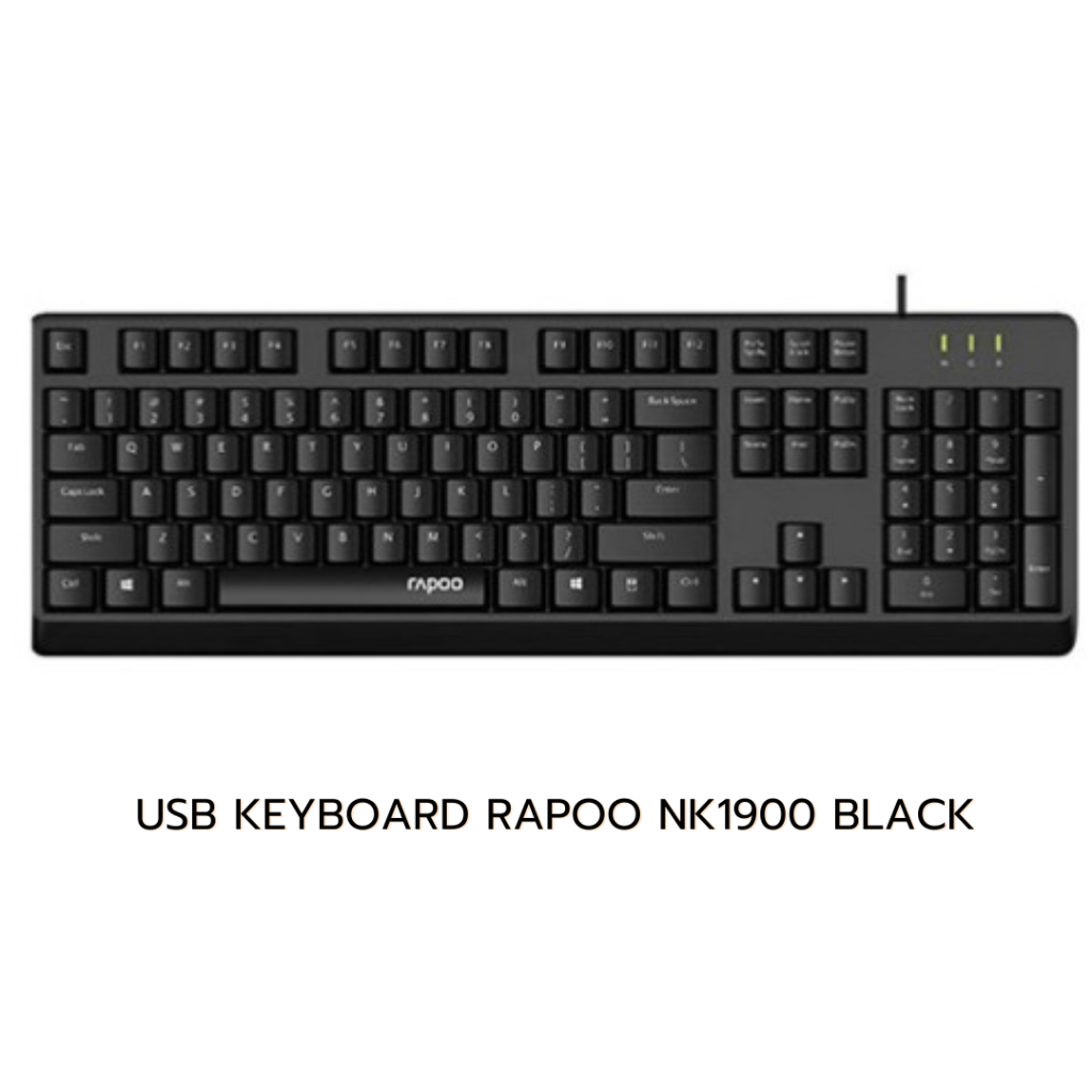 USB KEYBOARD RAPOO NK1900 BLACK (คียบอร์ด)