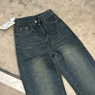 #629 (XS-6XL) jinjeans กางเกงยีนส์ขาม้าผ้าไม่ยืด ไซส์ใหญ่เอวสูง