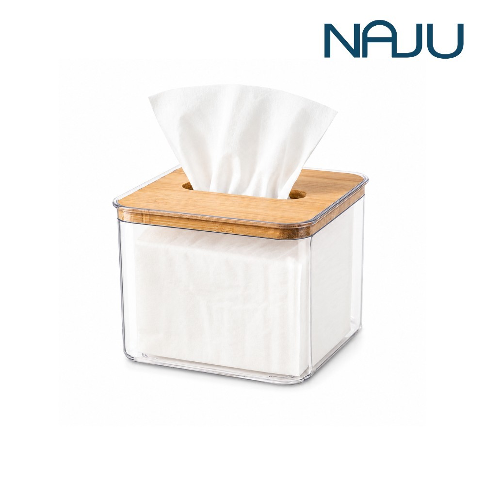 Naju กล่องทิชชู่ ออกแบบปกไม้ หยิบกระดาษง่ายๆ กล่องใส่ทิชชู่  วัสดุ PP ทนต่อการสึกหรอ กล่องใส่กระดาษทิชชู่ Tissue Box