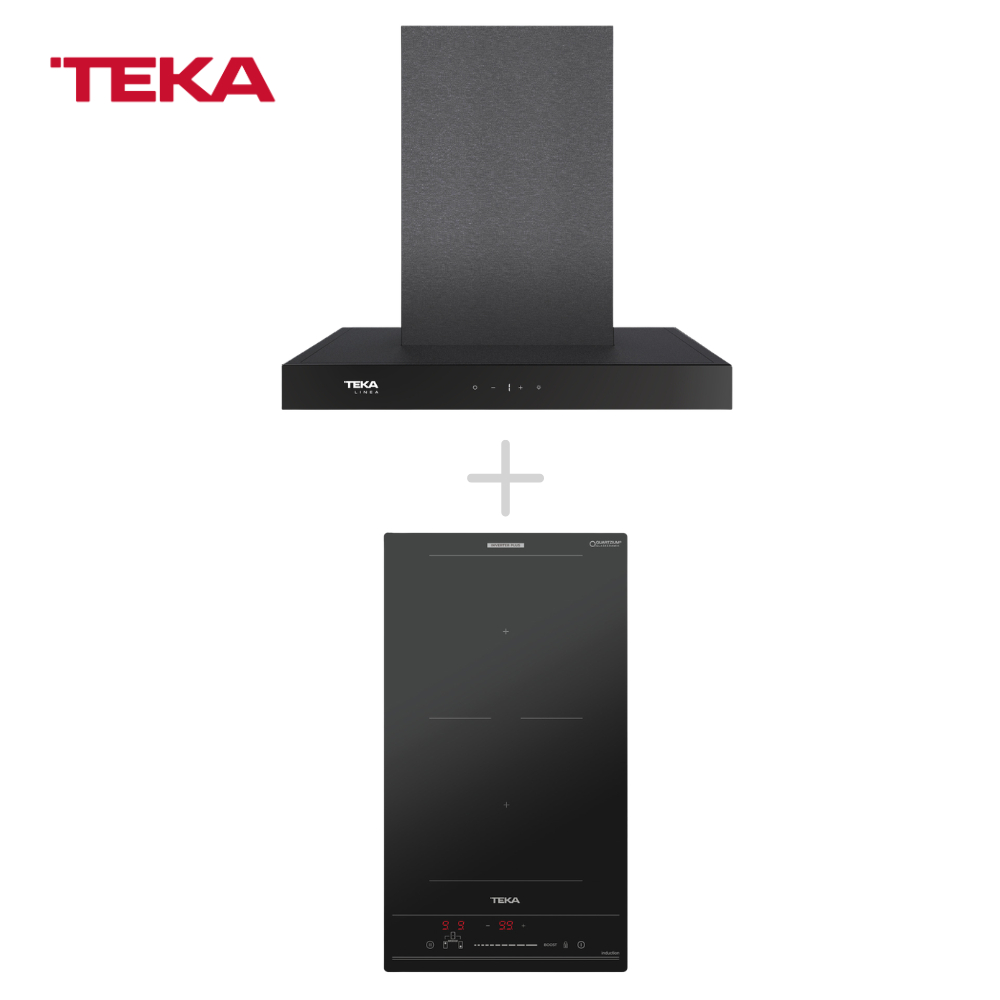 TEKA เครื่องดูดควันติดผนัง รุ่น LDH 60 TC Black สีดำ 60 ซม +เตาฝังอินดักชั่น รุ่น VI2.1 SSM BK 30 ซม.