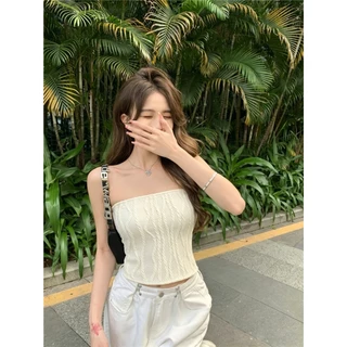 เสื้อกล้าม เสื้อเกาะอก สีพื้น มินีมอล ผ้าใส่สบาย เข้ากับทุกสไตล์ ผ้ายืดได้ #020451