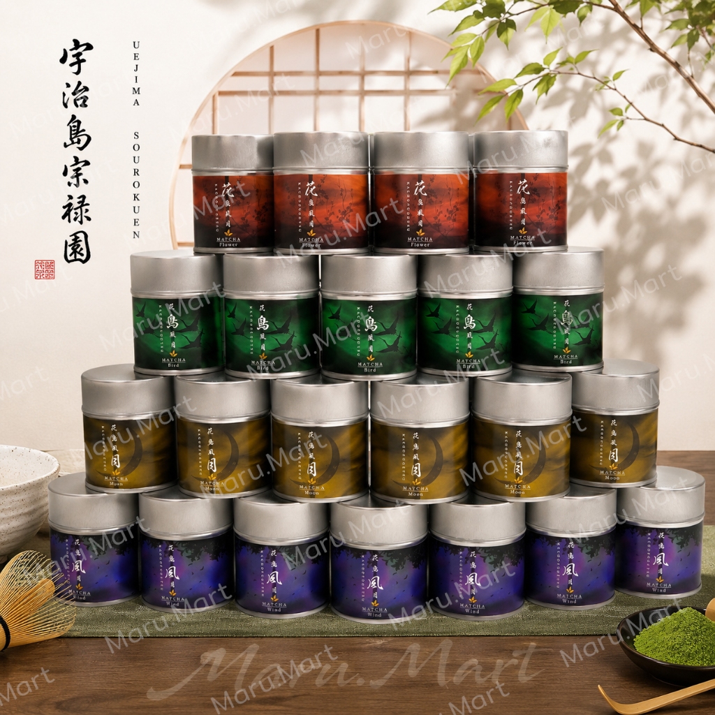 [พร้อมส่ง] UEJIMA SOUROKUEN Flower, Wind, Bird, Moon มัทฉะเกรดพิธีการ แท้จากญี่ปุ่น 30 กรัม