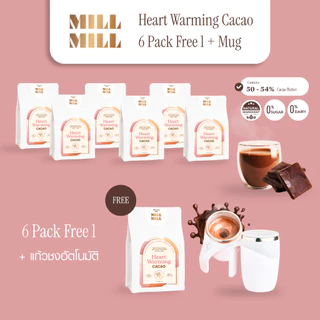 Mill Mill Heart Warming โปร 6 ถุง คาเคา บาร์ ชงดื่ม คาเคาบริสุทธิ์100% ไม่ผ่านความร้อนสูง คาเคา แมส โกโก้ แมส cacao mass