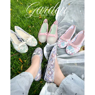 Geme รองเท้าแมรี่เจน ตาข่ายปักดอกไม้ รุ่น garden🪏นุ่ม น้ำหนักเบา (ผลิตในไทย🇹🇭)