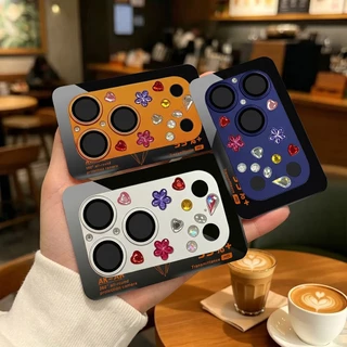 พลอยเทียมระยิบระยับ ฟิล์มกันรอยเลนส์กล้อง For iPhone 17 Pro Max 17Pro ฟิล์มกันรอยเลนส์กล้อง เกราะแบบบูรณาการ เพชรสีแฟนซี