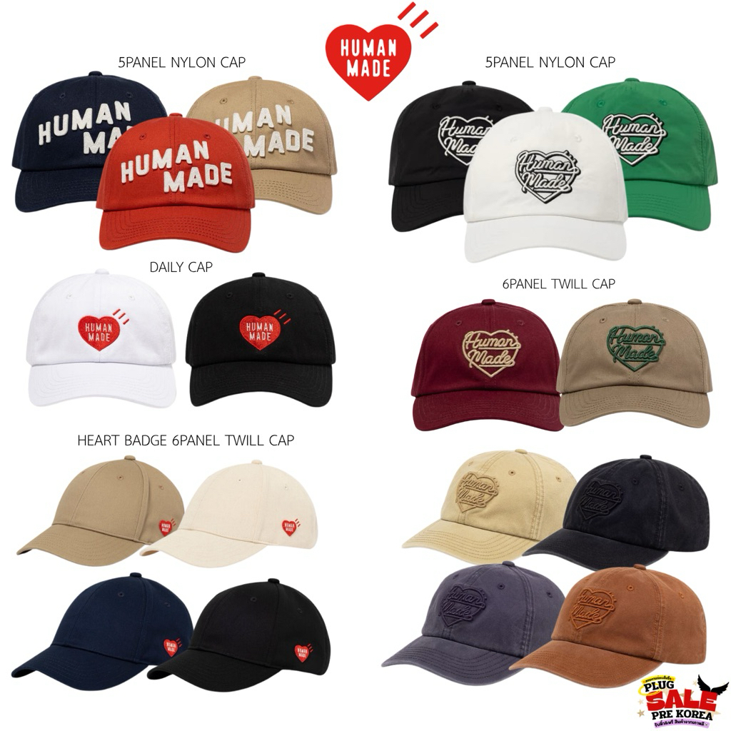 [🇰🇷Preorder สอบถามก่อนสั่งซื้อ] หมวกแก๊ป Human Made 6 Panel Twill Cap | 5 Panel Nylon Cap