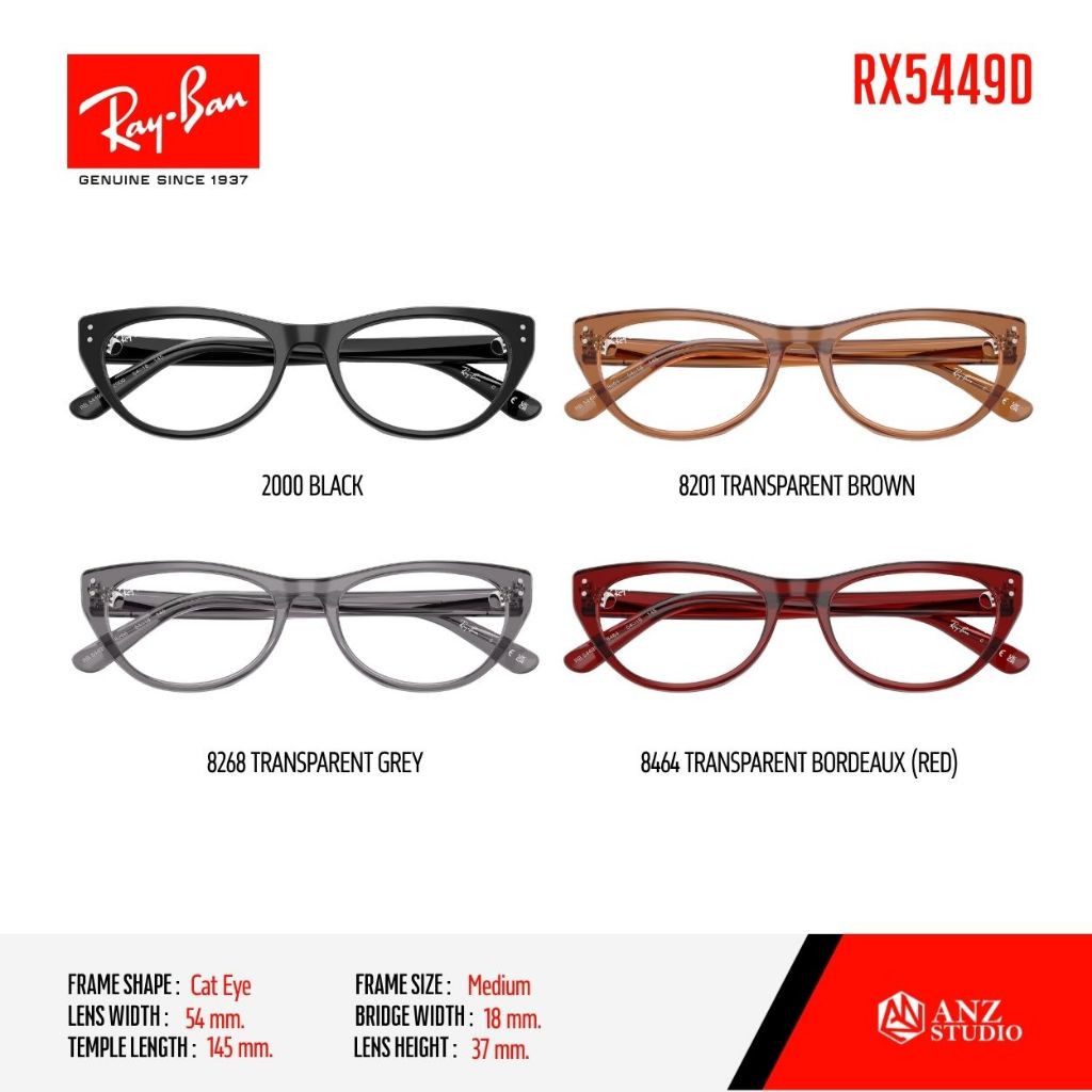 ANZ STUDIO | Ray-Ban RX5449D กรอบแว่นตา RayBan ของแท้ รับประกัน 2 ปี